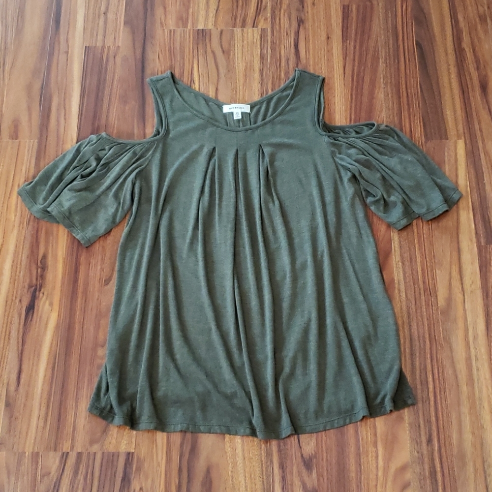 Max Studio Cold Shoulder Top